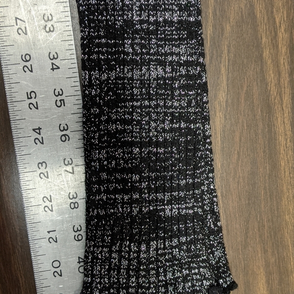 black with silver metallic lurex kd dance leg warmer multiple lengths - Picture 3 of 4